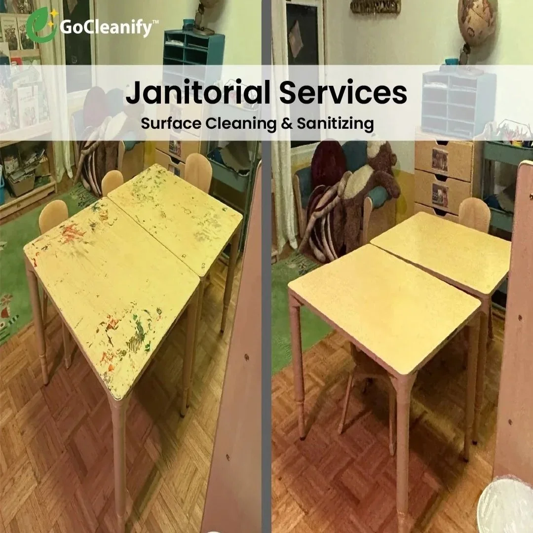 Eco-friendly classroom cleaning before and after | GoCleanify Bay Area