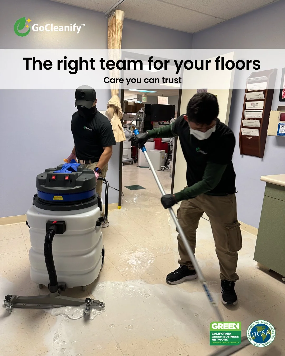 GoCleanify janitorial cleaning machine in San Francisco commercial building