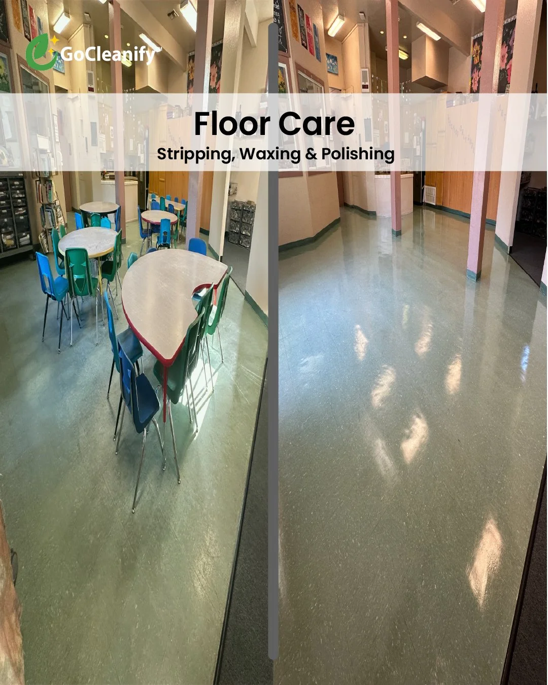 Commercial floor care services including routine cleaning and maintenance to keep floors clean, safe, and presentable.
