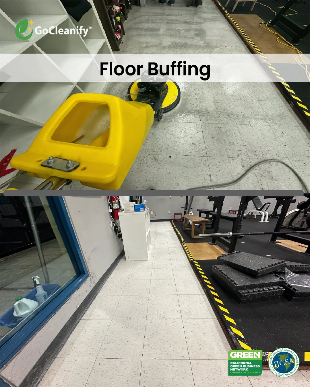 Professional floor buffing services to maintain shine, remove scuffs, and keep commercial floors looking clean and polished.