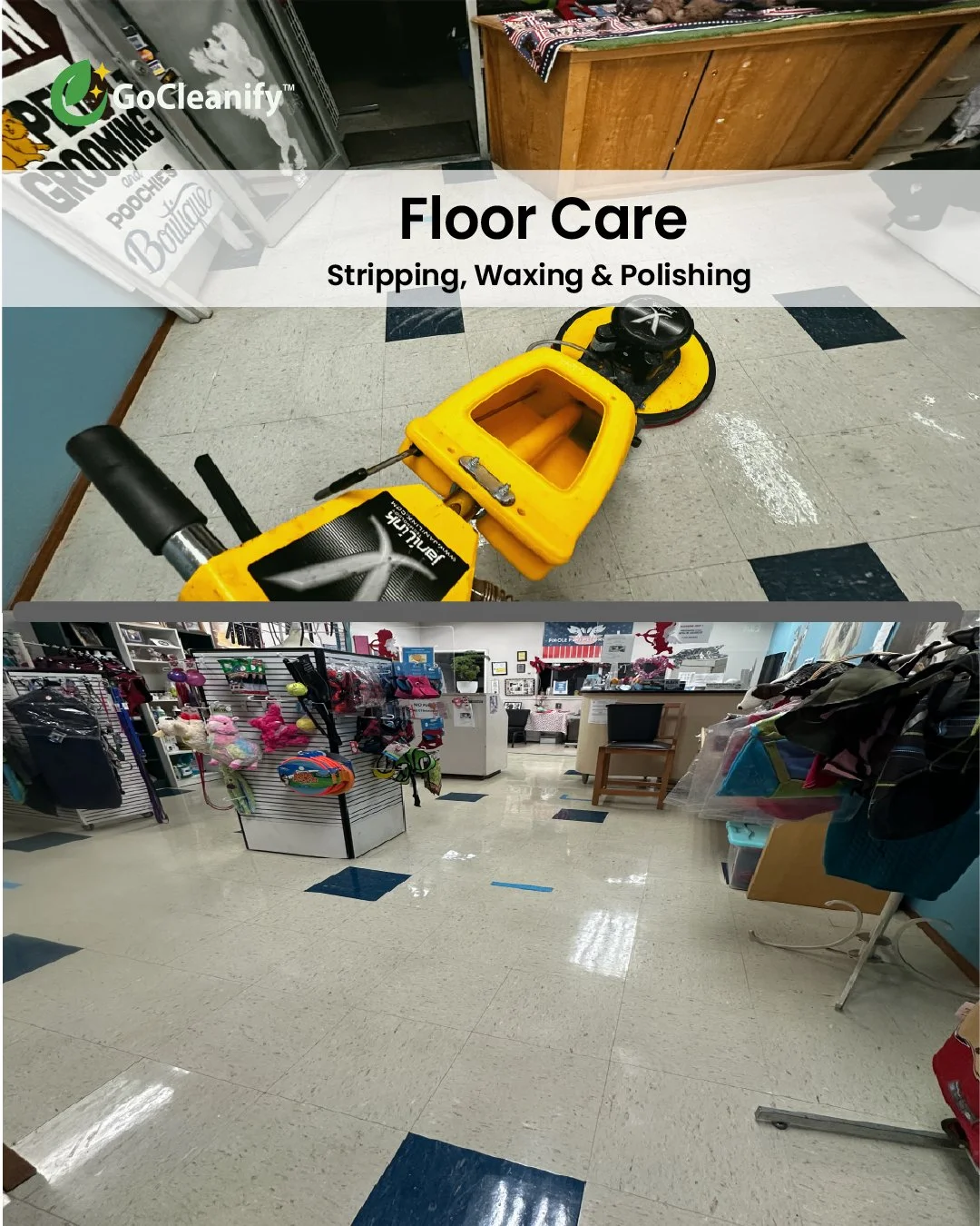GoCleanify floor stripping and waxing machine Berkeley California commercial floor