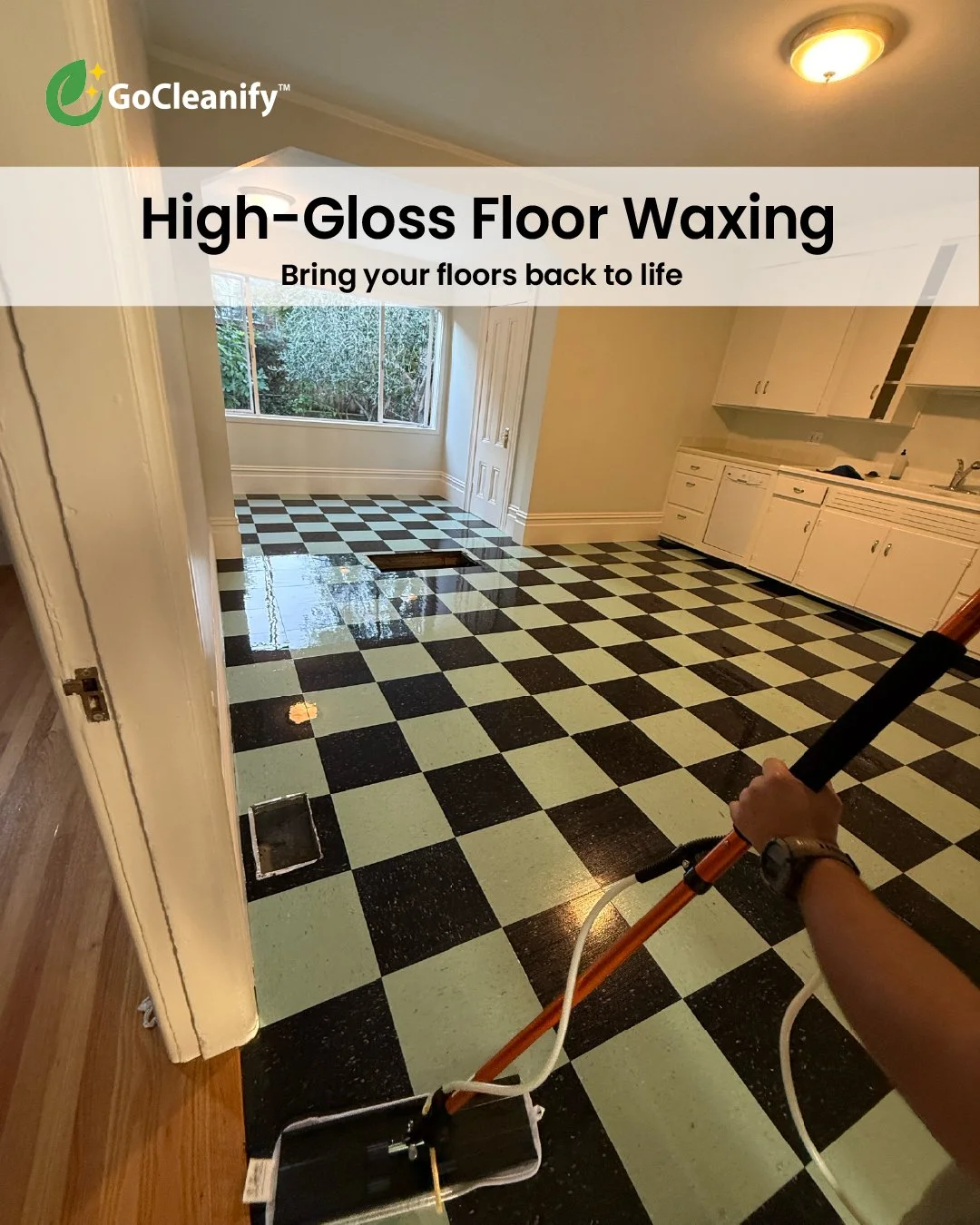 GoCleanify tile floor waxing and polishing Berkeley Oakland commercial space