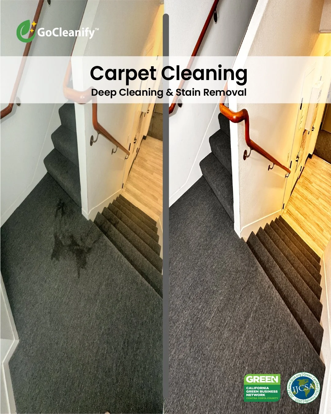 office carpet stain removal before after Bay Area commercial space