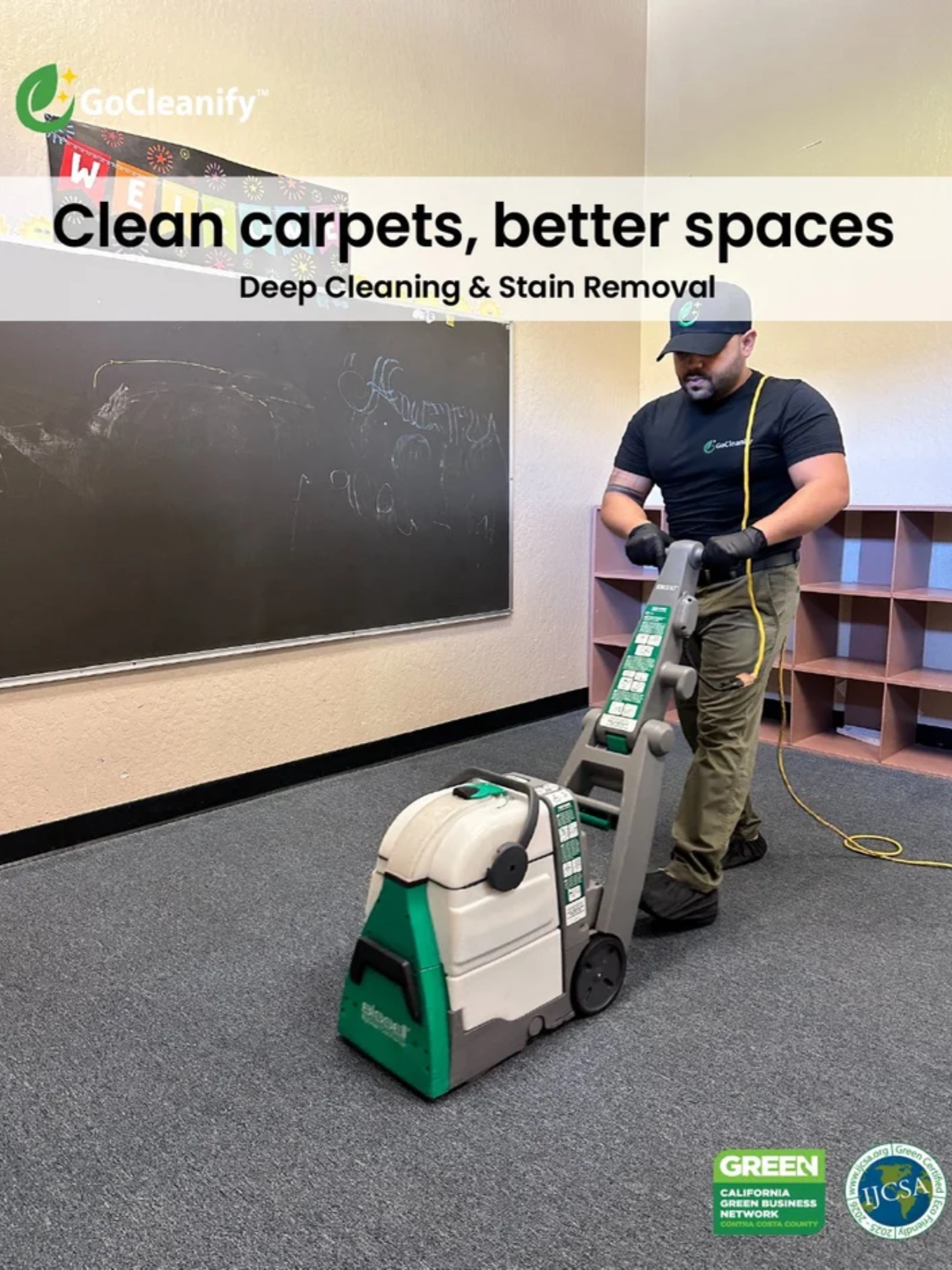 deep commercial carpet cleaning service in San Francisco Bay Area office removing dirt and stains