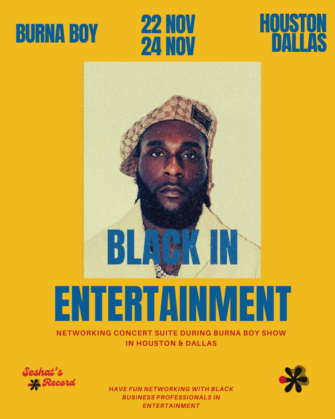 Dallas TX Black In Entertainment Networking Suite Durning Burna Boy Concert