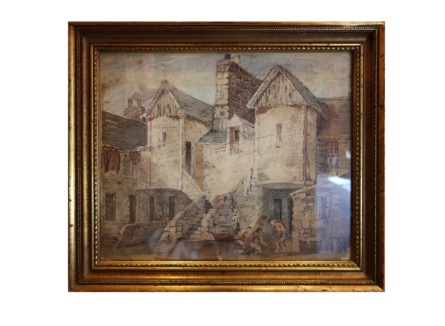 Framed Vintage Watercolor