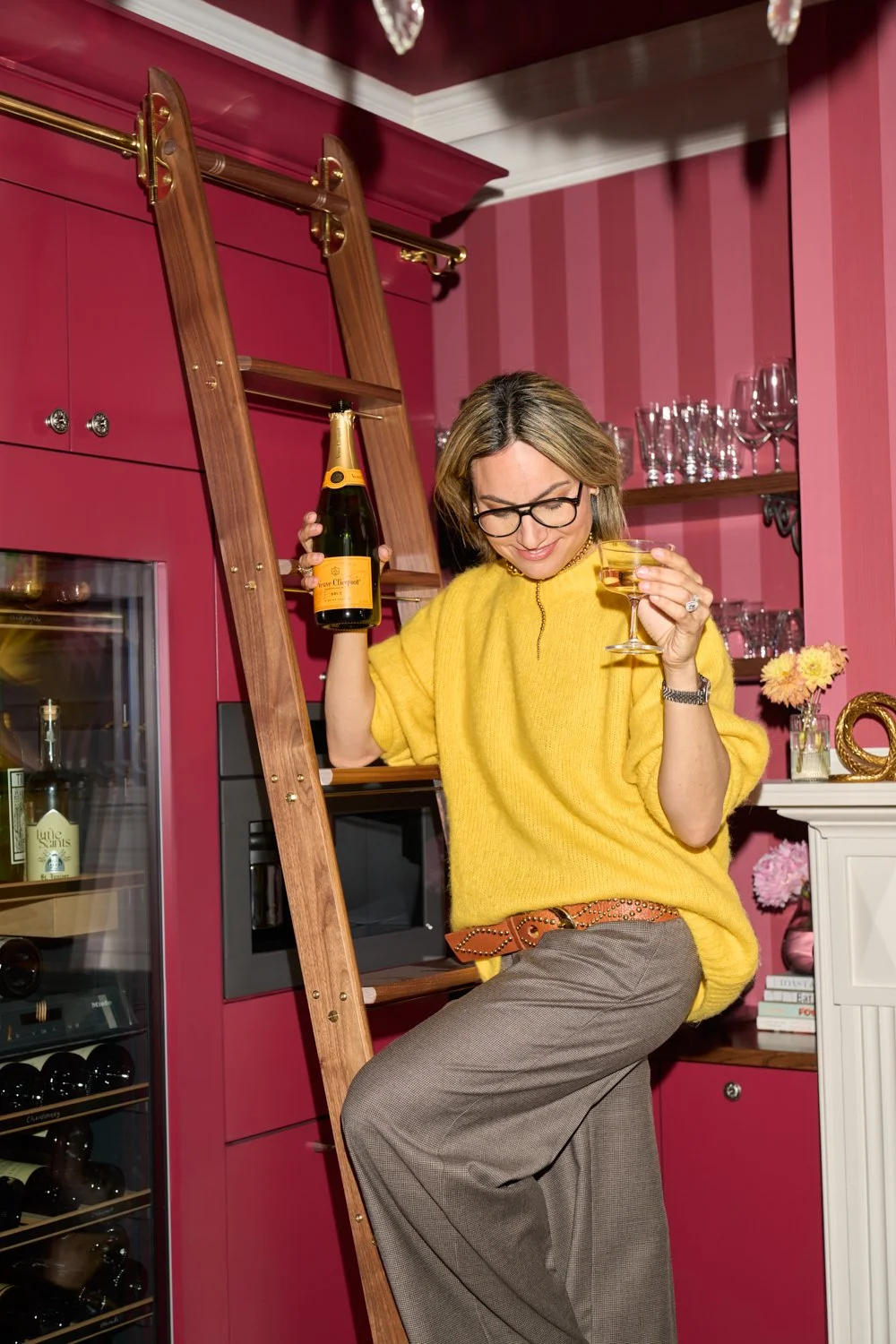 Hudson Valley interior designer enjoying a cozy, well-designed gathering at home