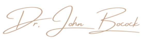 Signature that reads 'Dr. John Bocock' in elegant cursive font.