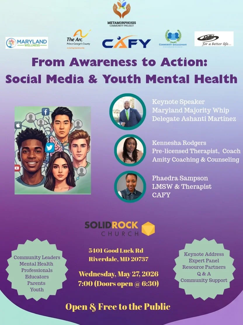 I was very happy to be invited to spend the evening back home in @princegeorgesmd discussing Social Media and Youth Mental Health with @metamorphosis20737  alongside Delegate Ashanti F Martinez @ashantifmartinez and Phaedra Sampson of @cafymedia 

Do
