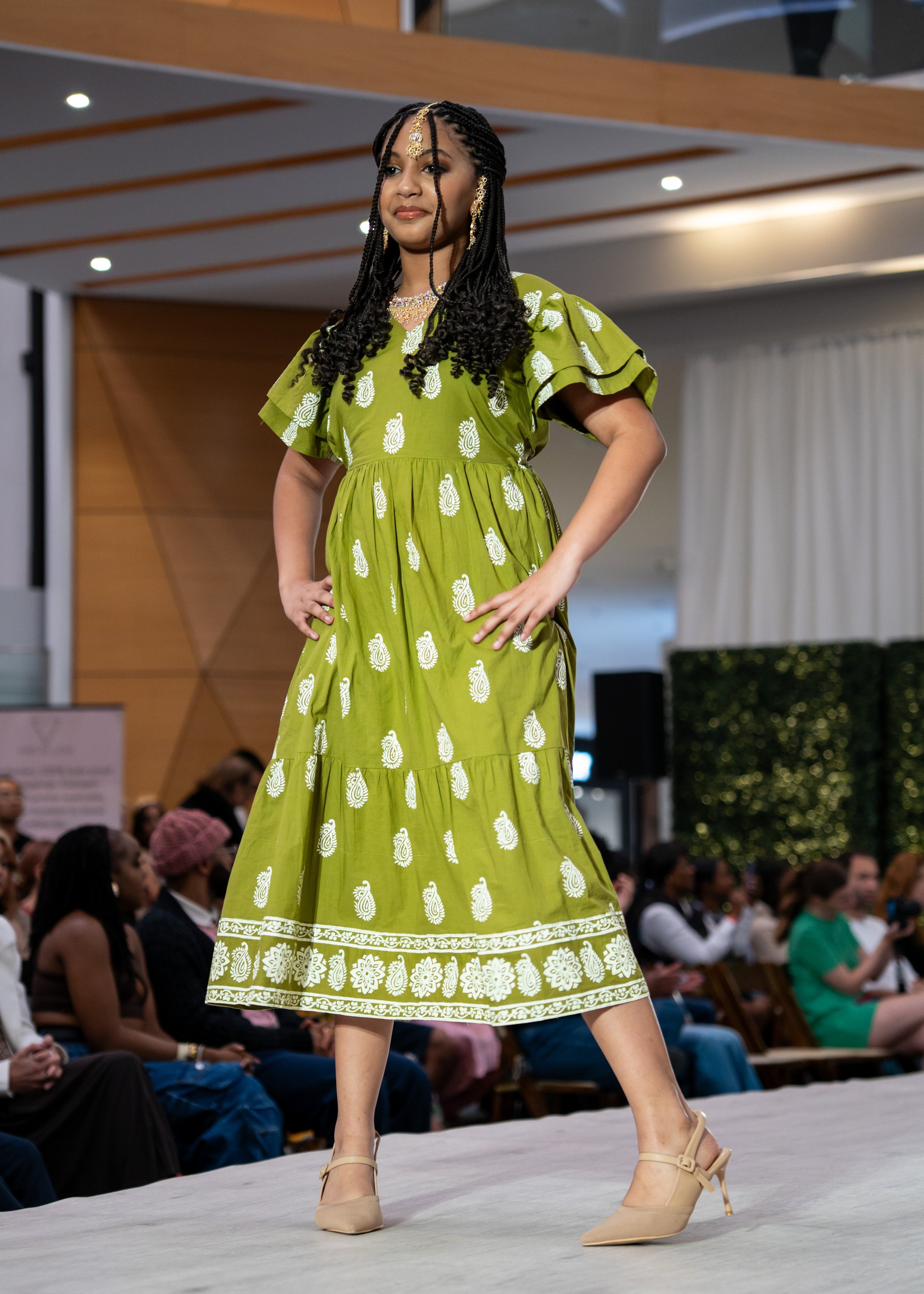 Ashnaa Green Paisley Dress