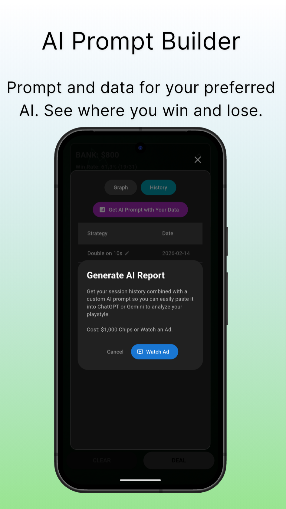 Detailed session history showing win rates, hands played, and player performance stats.