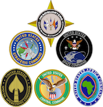 Logos of six U.S. Department of Defense Combatant Commands, representing BlackFlag Advisors’ historical support for COCOM federal contracting bids.