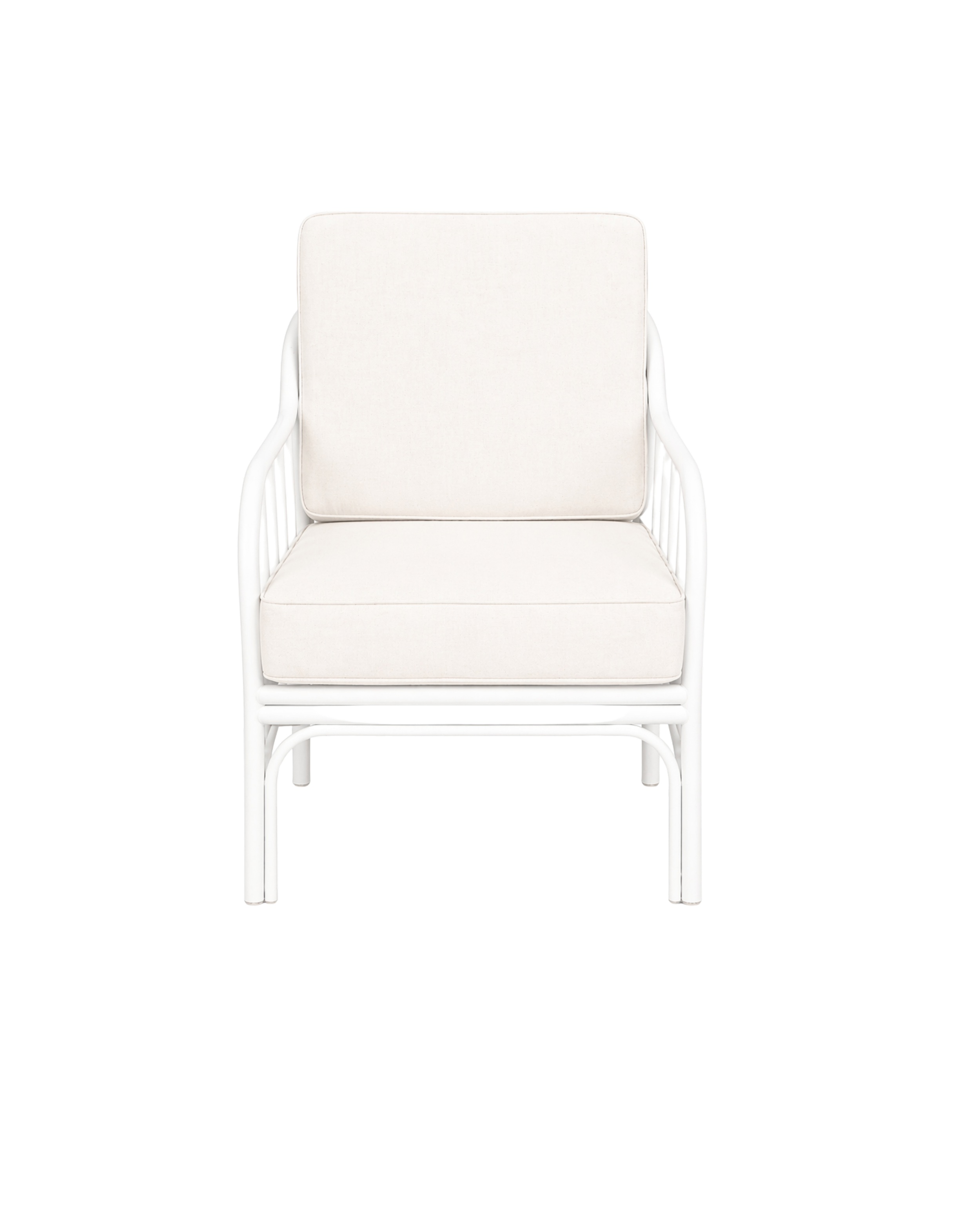 White Rattan Arm Chair