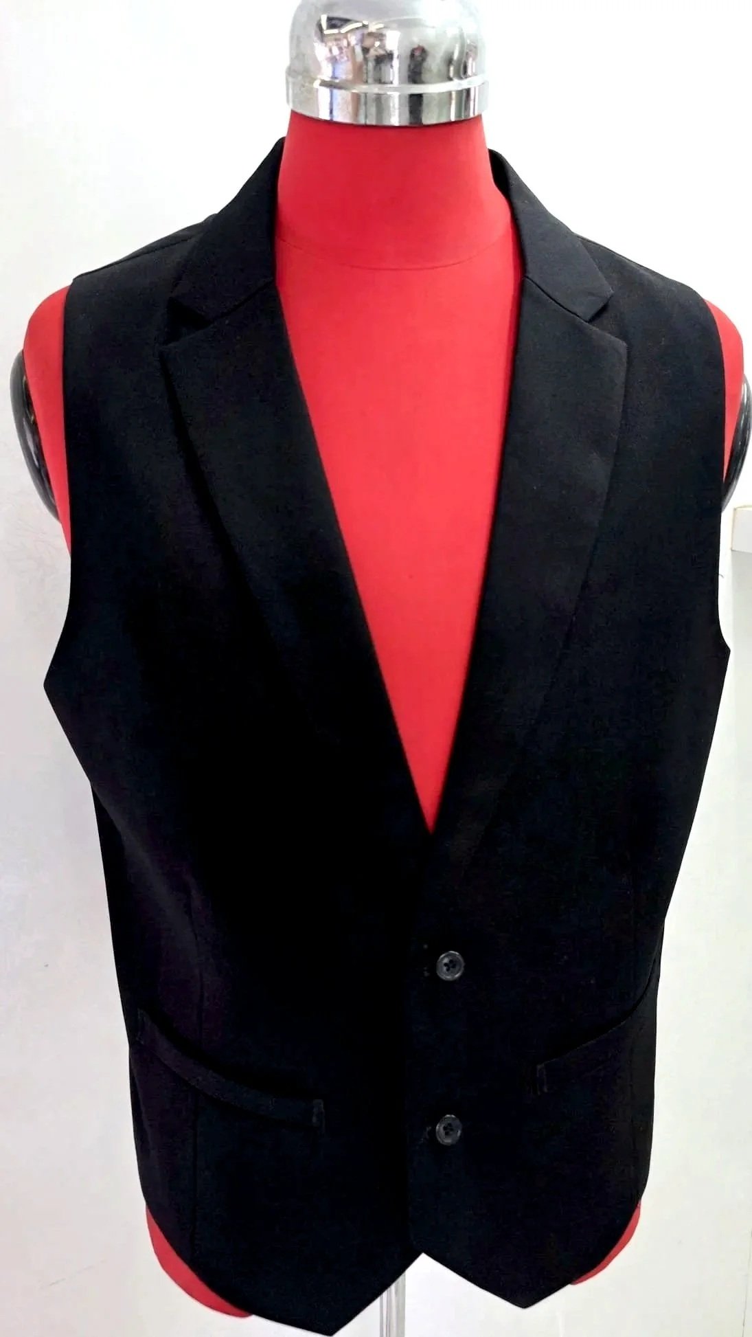 BLACK SLIM FIT SUIT WAISTCOAT