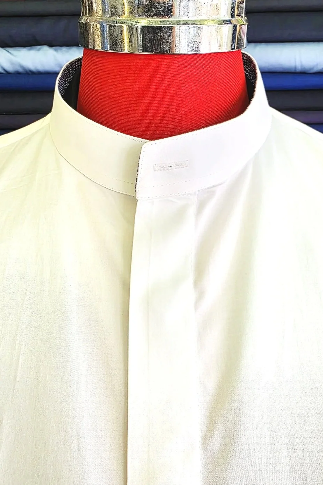 MANDARIN COLLAR-  MINIMAL, NO FOLD, NO FUSS
