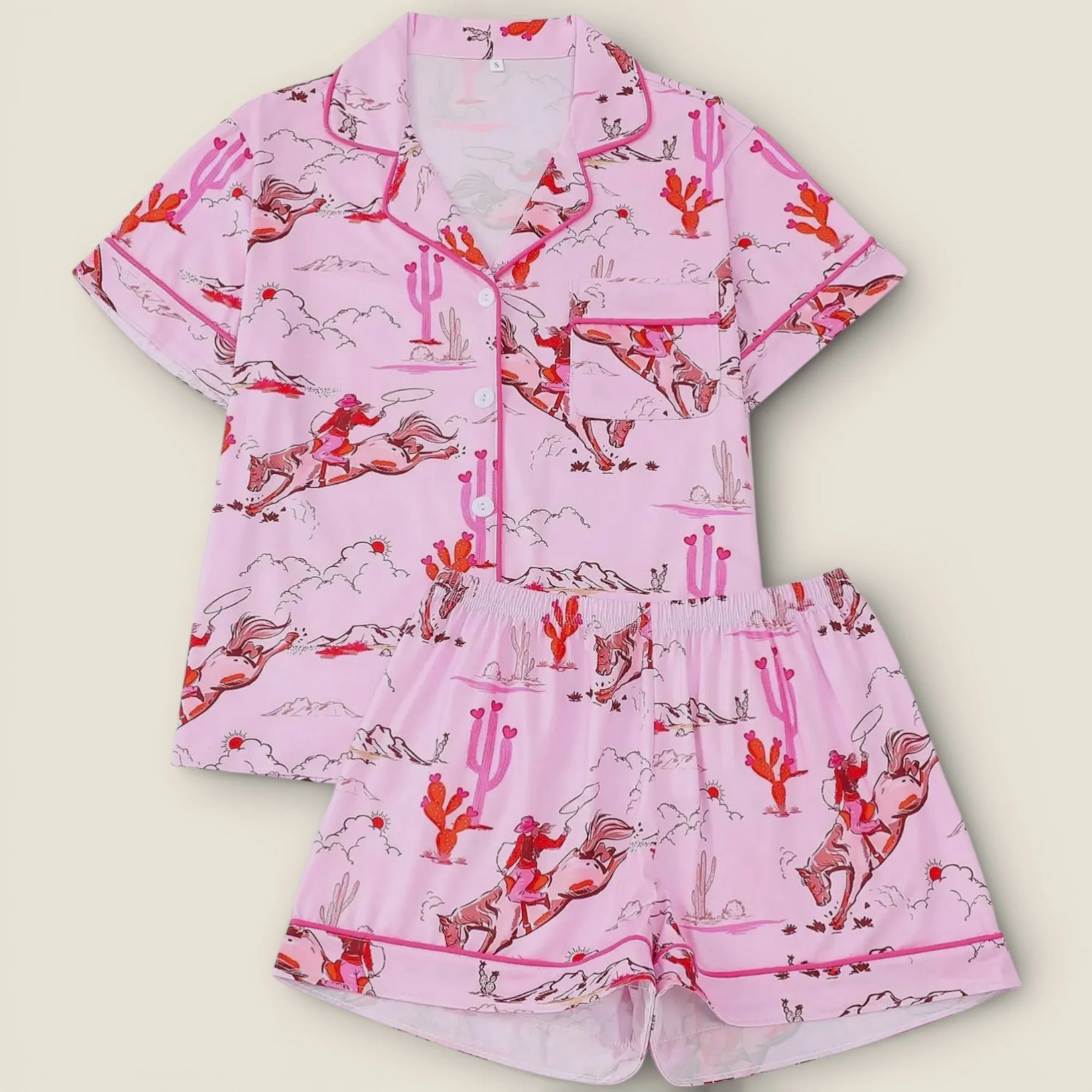 Valentine Inspired Cowgirl Print Pajama Set