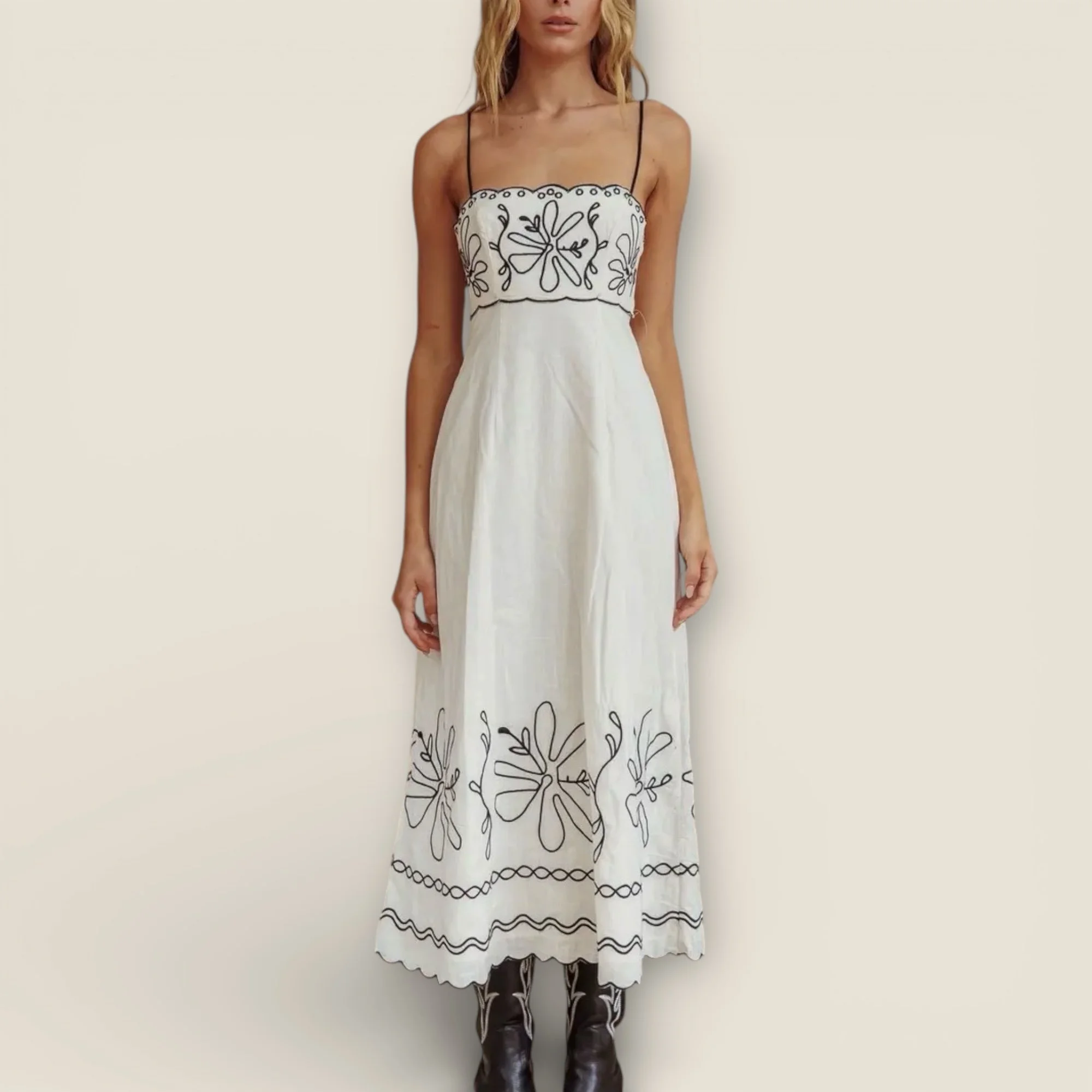 WESTERN VIBE FLORAL MAXI DRESS