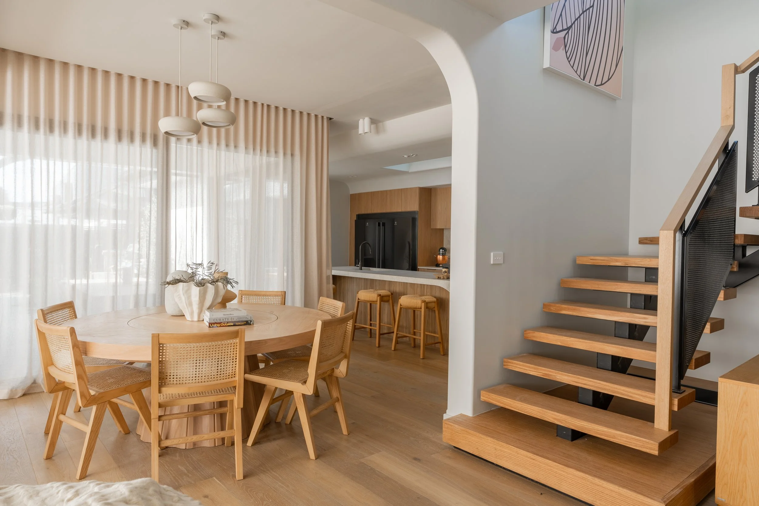 The Block House 1 Kyle & Leslie : Markus Cruz : Dining : Sheer Curtains : Allusion Marzipan - 2.jpg