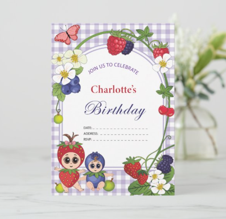 20pk Mixed Berry Babies Invitations