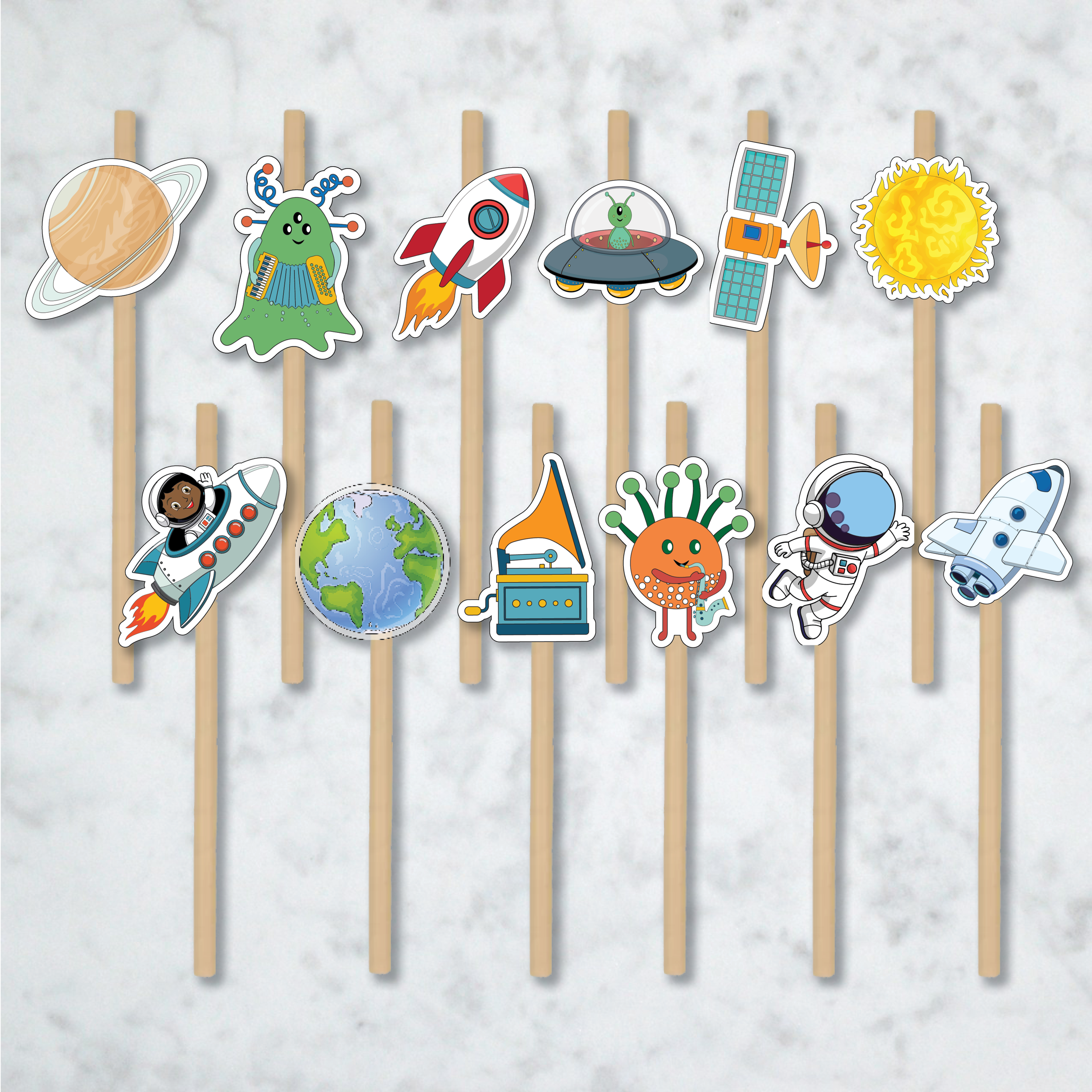 12pk Galaxy Groove Straws