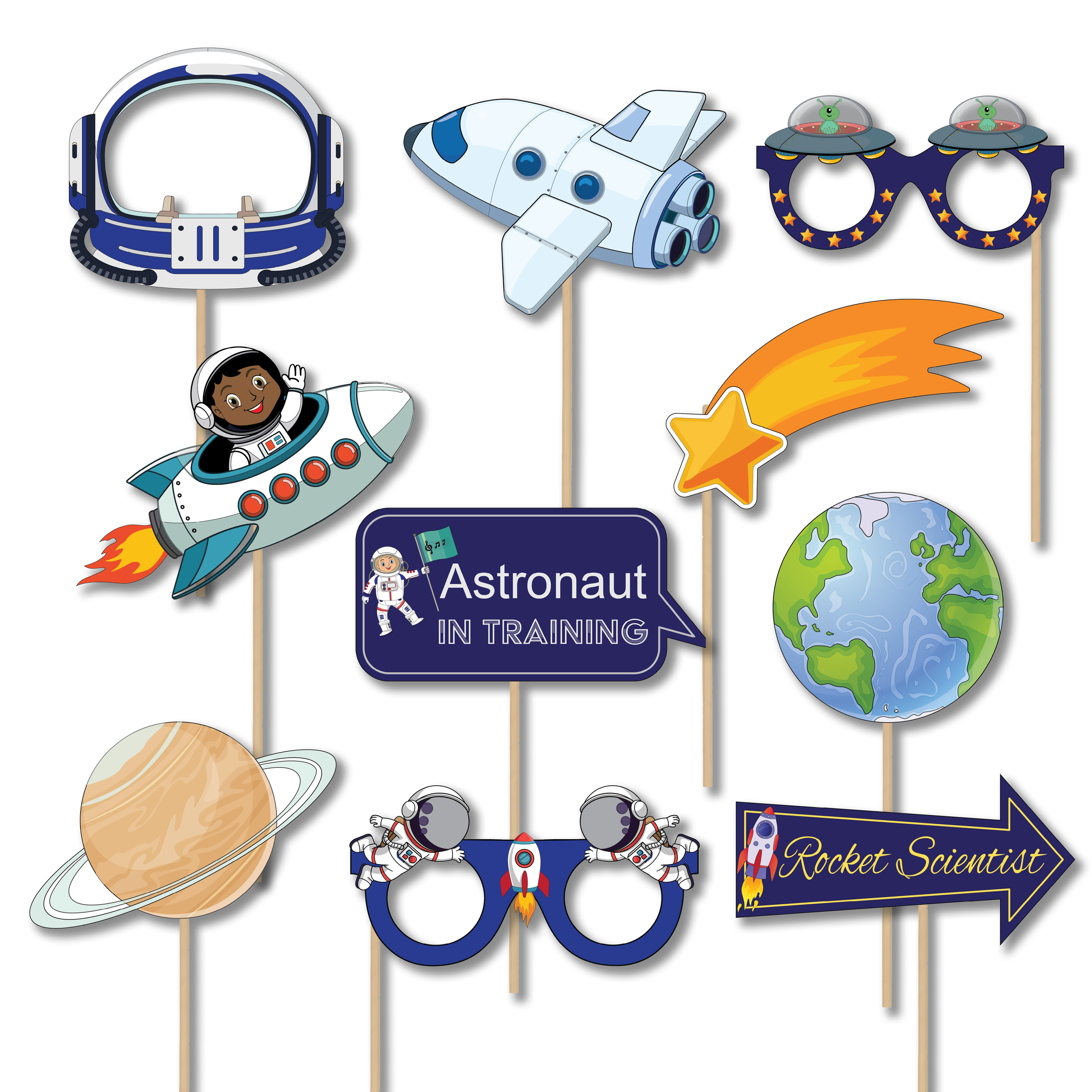 10pk Galaxy Groove Photo Booth Props
