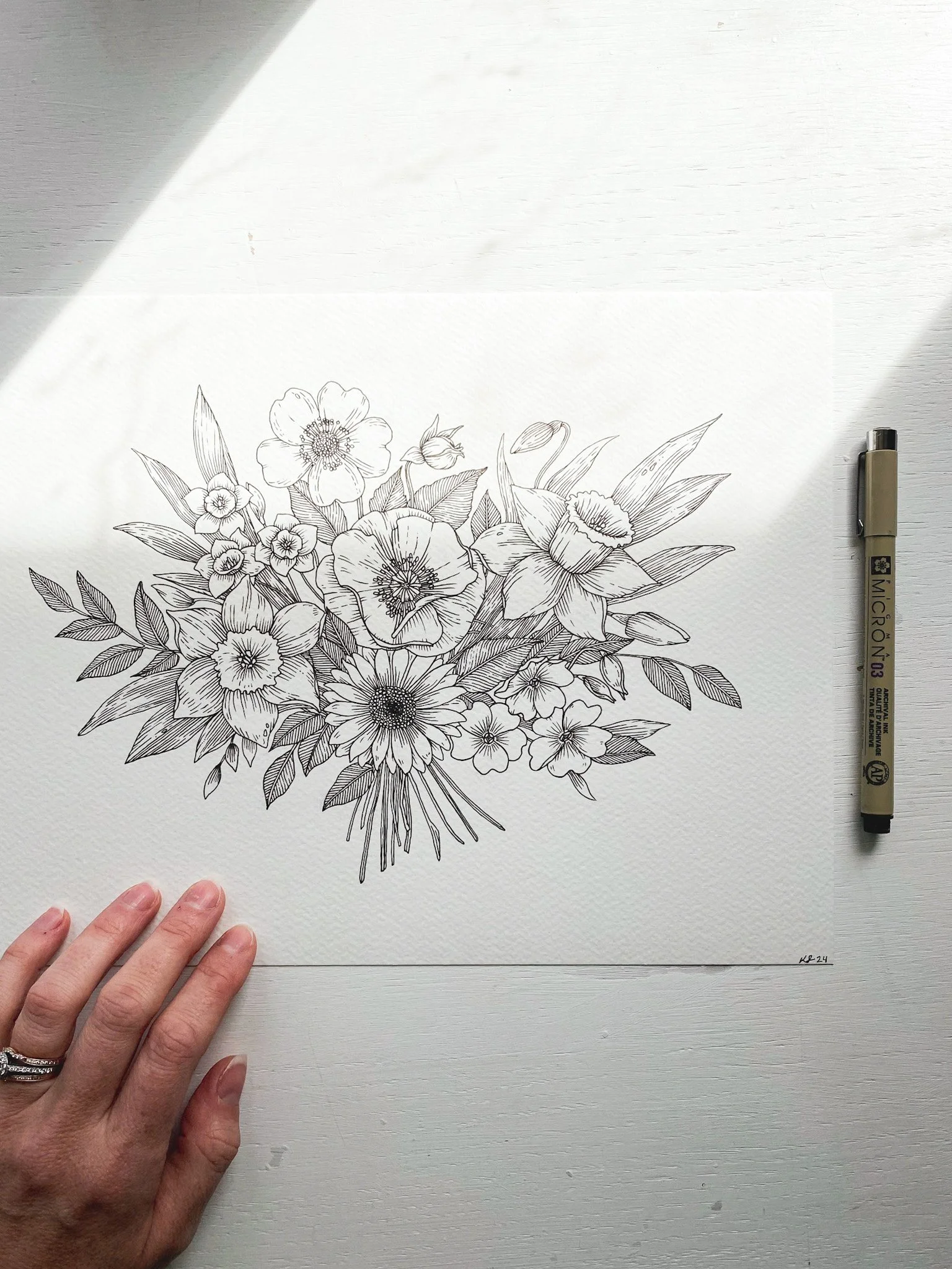 Custom Birth Flower Portrait Illustration
