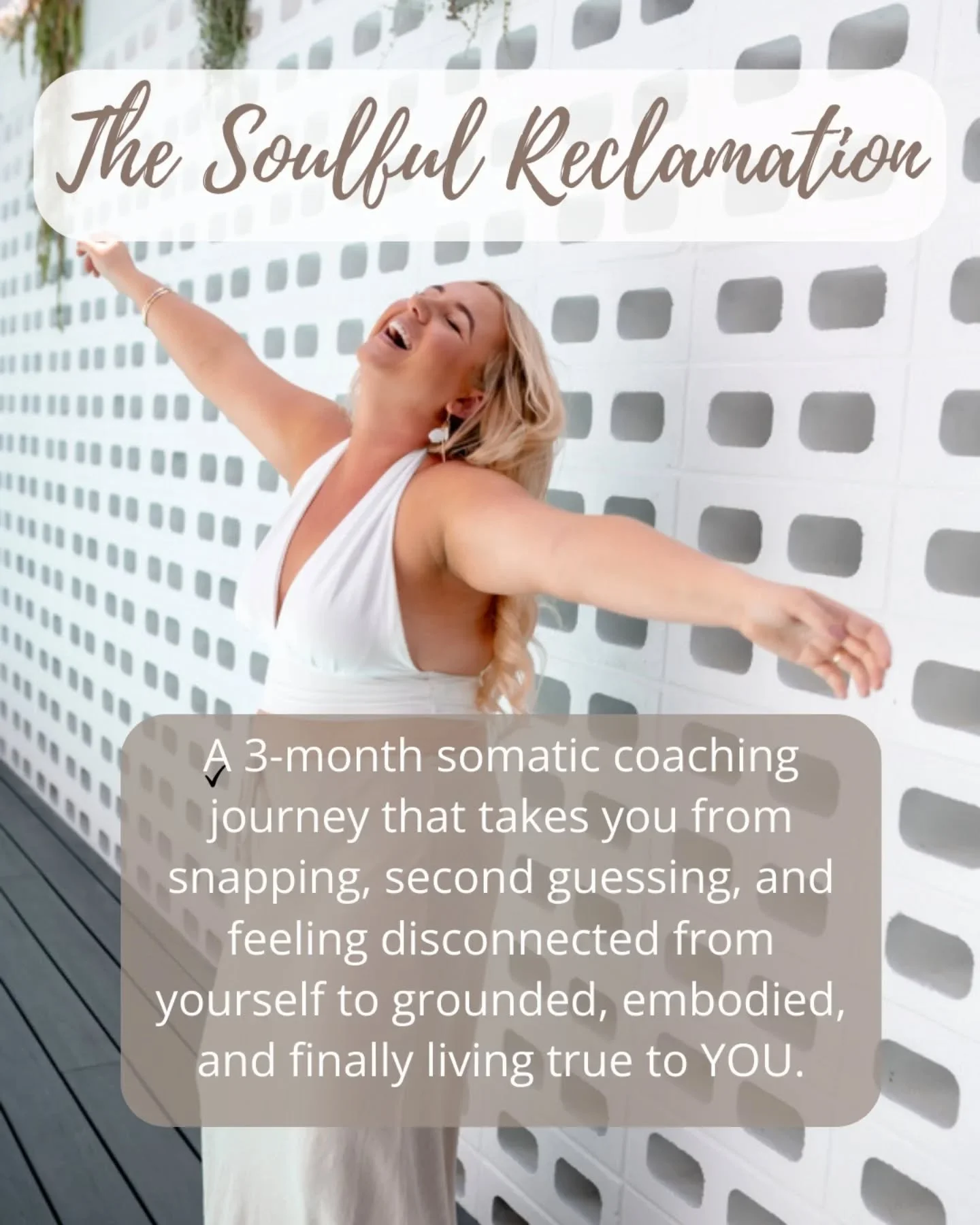 ✨ The Soulful Reclamation is here ✨

For the woman who feels like she&rsquo;s lost pieces of herself, for the one carrying tension in her body, emotions she can&rsquo;t seem to shake, and a longing to finally feel at home within herself again.

This 