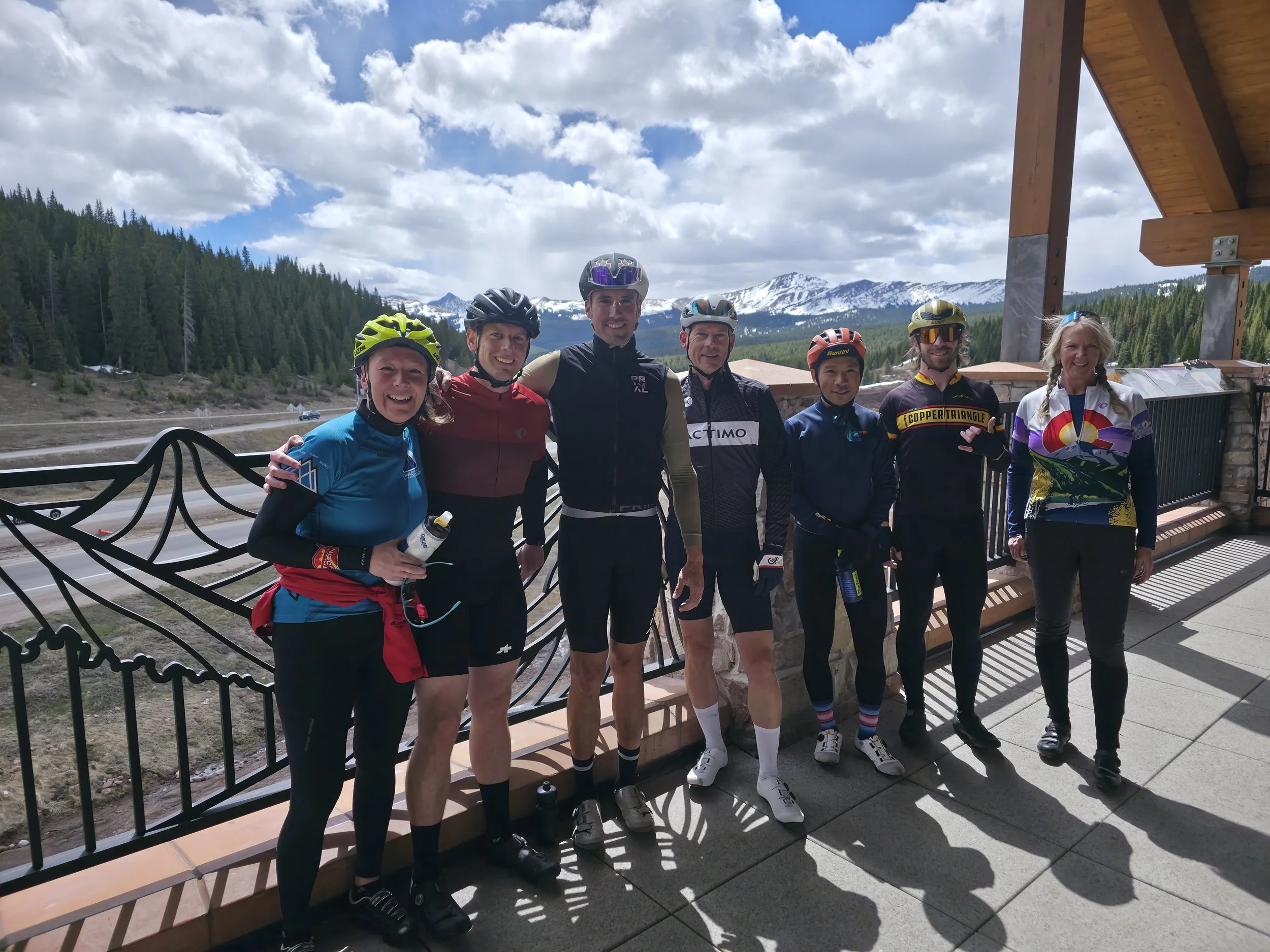 Cyclists from Spoke gather for the first official Saturday Social Ride of the season in Summit County, Colorado