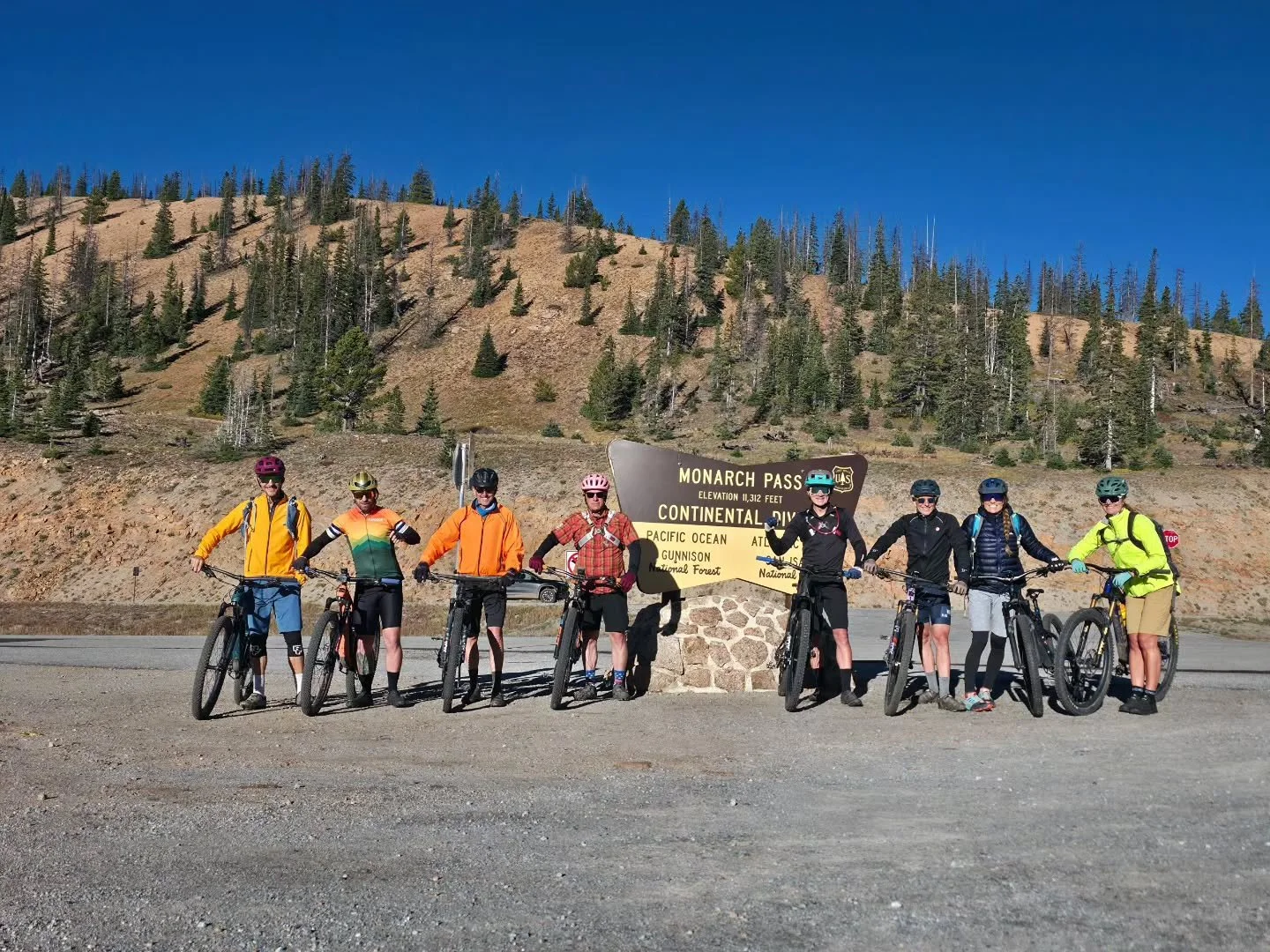 8 Spoke Folks. Approximately 35 miles. One incredible day on the Monarch Crest Trail.

The ride was largely suggested and organized by Lee.

He brought forward the idea, helped coordinate the logistics and created an opportunity for the group to expe