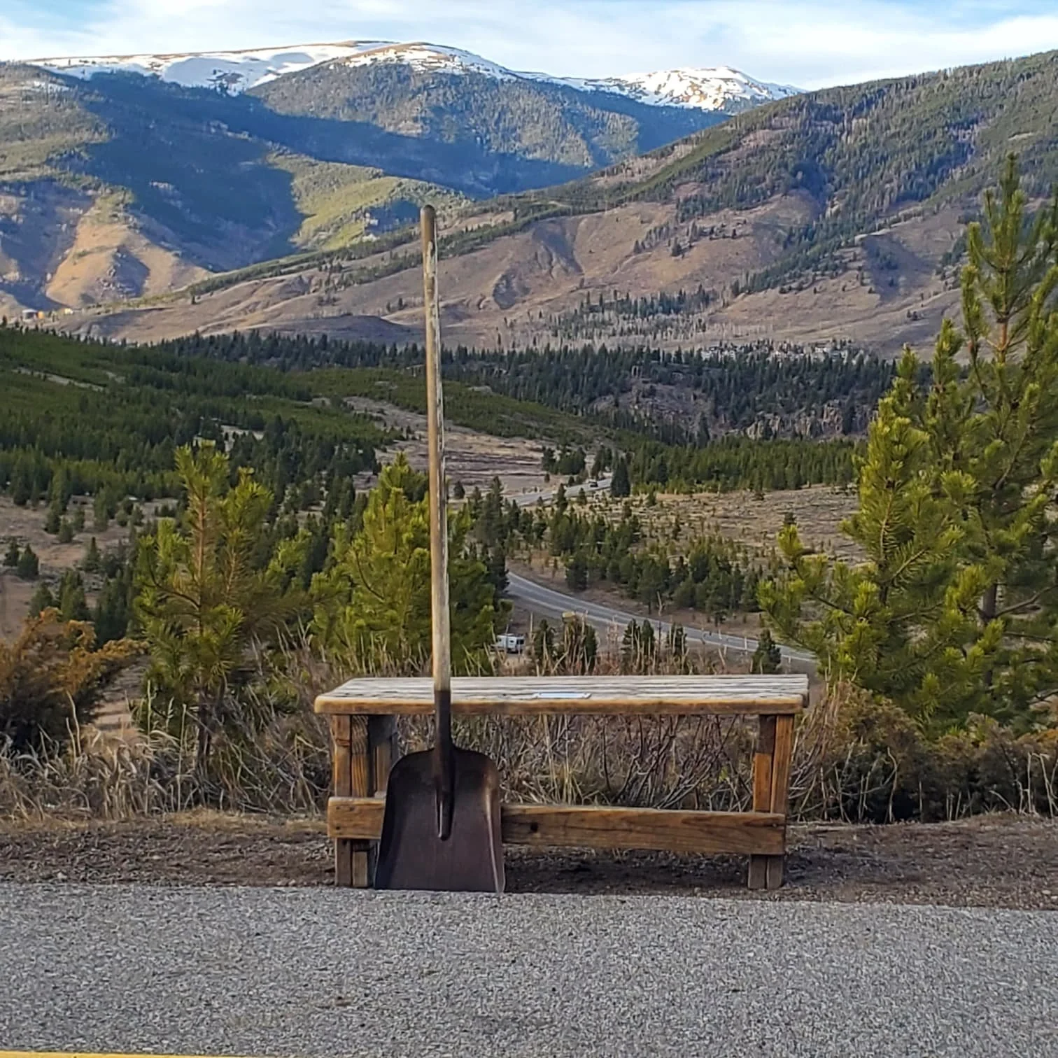 A shovel on the rec path