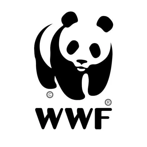 Black and white WWF logo with a panda and the letters 'WWF' underneath.