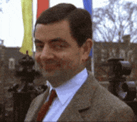 Mr. Bean gif doing the eyebrow move.