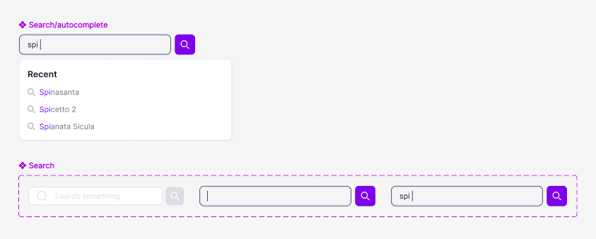 Screenshot of components in Figma.