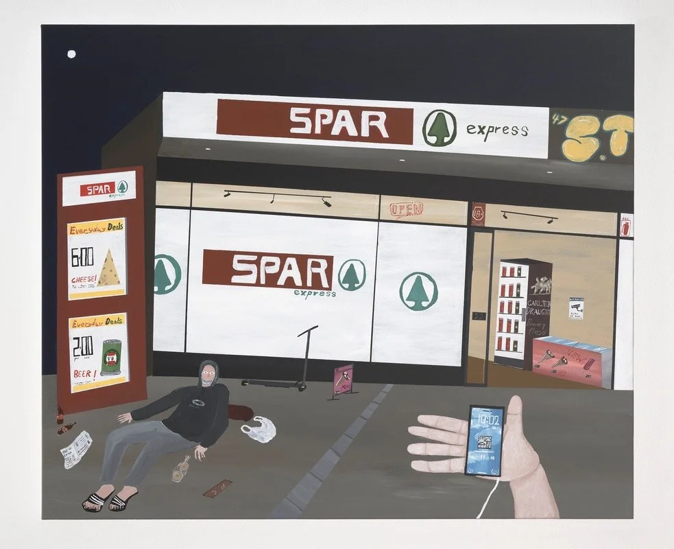  ‘Where is open?’ 2026, acrylic on canvas. 
102 x 122 cm