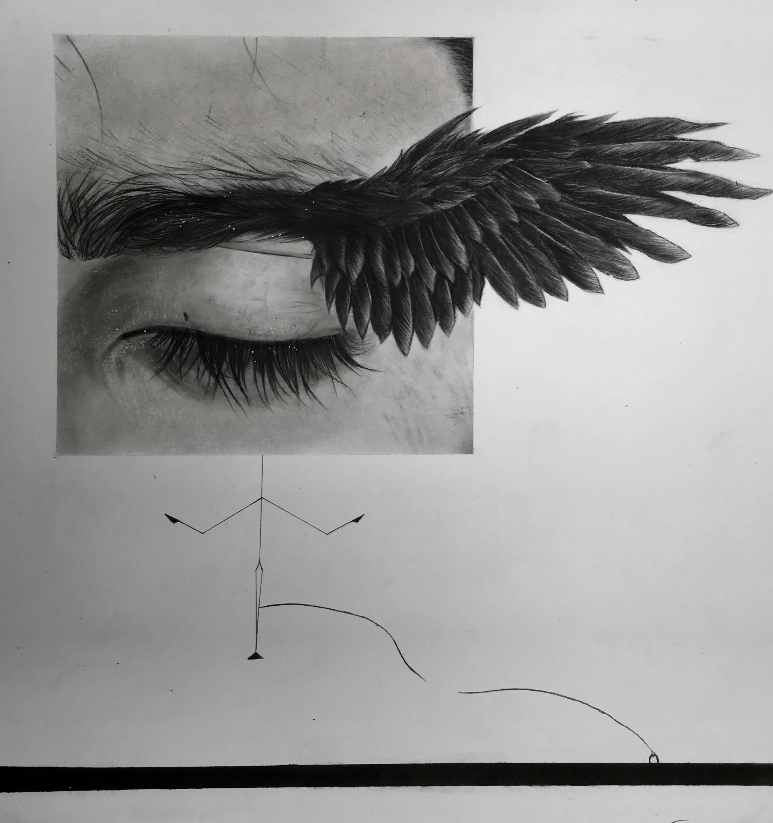 Solitude. 2024, Charcoal, Graphite, and Oil Pastel, 45.72 × 60.96 cm