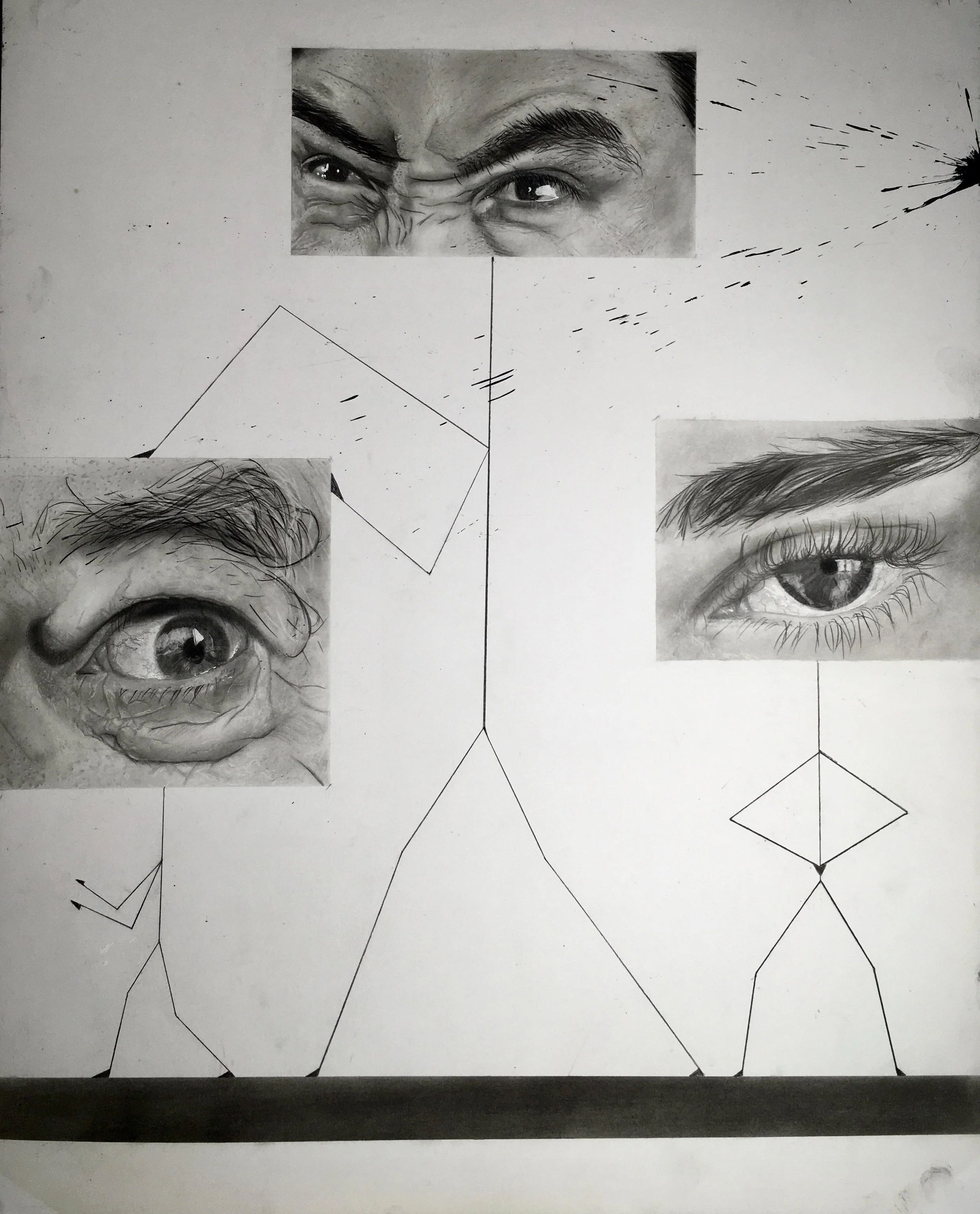 Expressions. 2024, Charcoal, Graphite, and Oil Pastel, 45.72 × 60.96 cm