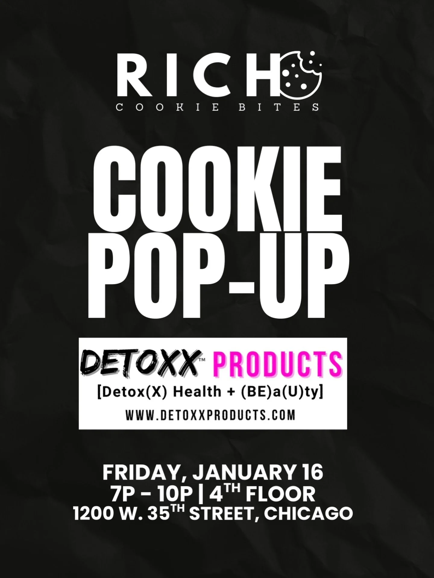 COOKIE SALE TODAY!! come by for some good vibez, juicy body care products, and yummy treats!! 

📍 @detoxxproducts 7p - 10p 
🍪 we ship too &mdash; order online at richcookiebites.com 

&mdash; 

#gourmetcookies #cookies #richcookiebites #RICHCookieJ