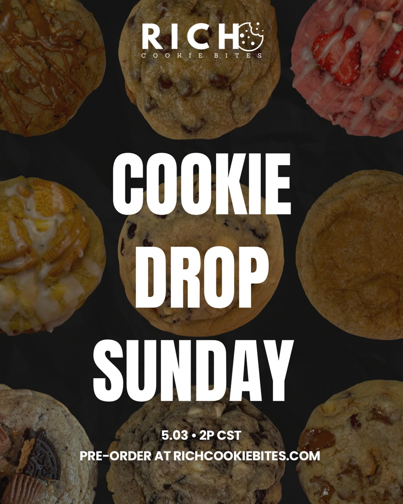 drippin&rsquo; in flavor, baked to perfection 🙂&zwj;&harr;️
one bite and you&rsquo;re hooked!
🍪 our COOKIE RESTOCK goes live at 2p cst! 

📲 richcookiebites.com 

&mdash; 

#gourmetcookies #cookies #richcookiebites #RICHCookieJunkie #chicagocookies