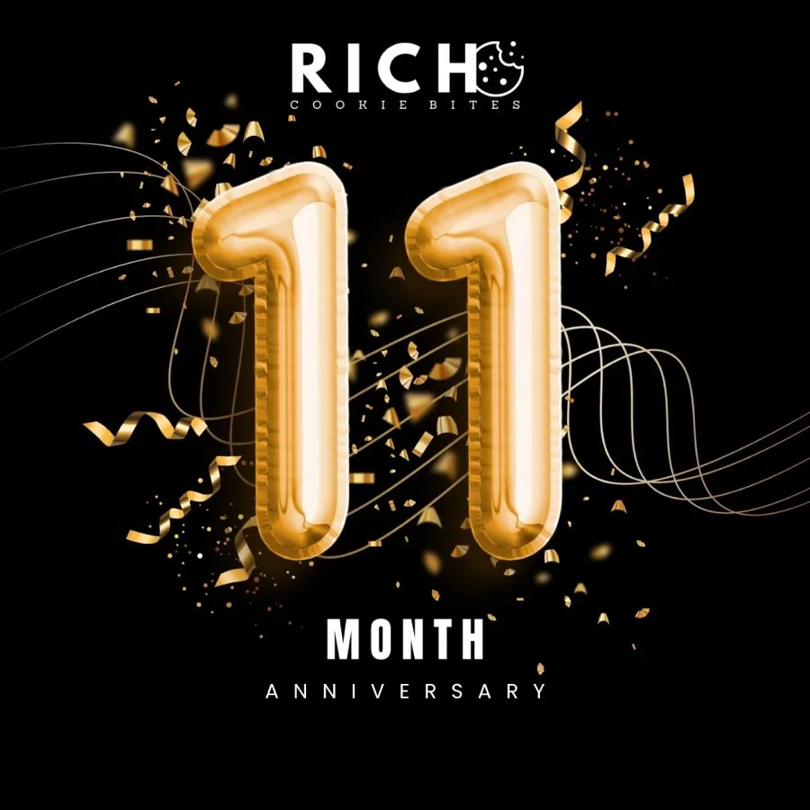 🥳 5.12.2026 marks our 11th month anniversary and we&rsquo;re super excited to celebrate. thanks so each and everyone of you for carrying us through thus far. without our #RICHCookieJunkies there is no us. SO THANK YOU WITH OUR ENTIRE HEART! 🫶🏾 be 