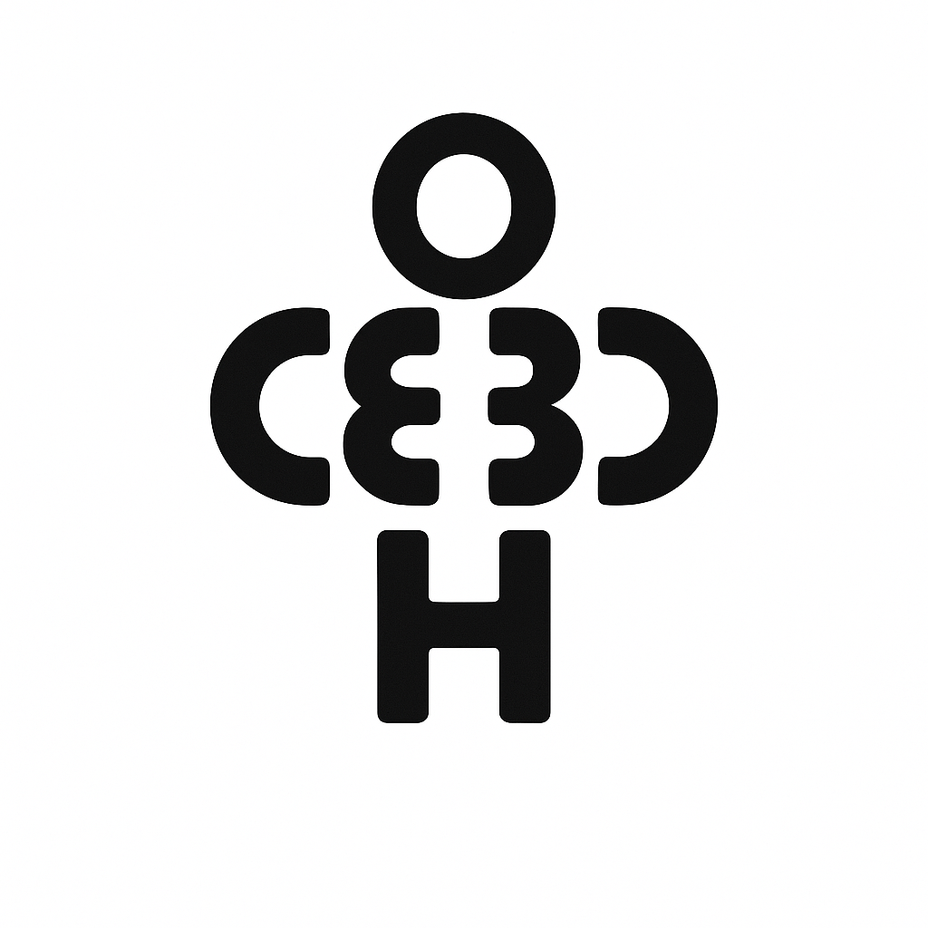 Minimalist black and white icon of a person with the words 'CEO' integrated into the design.