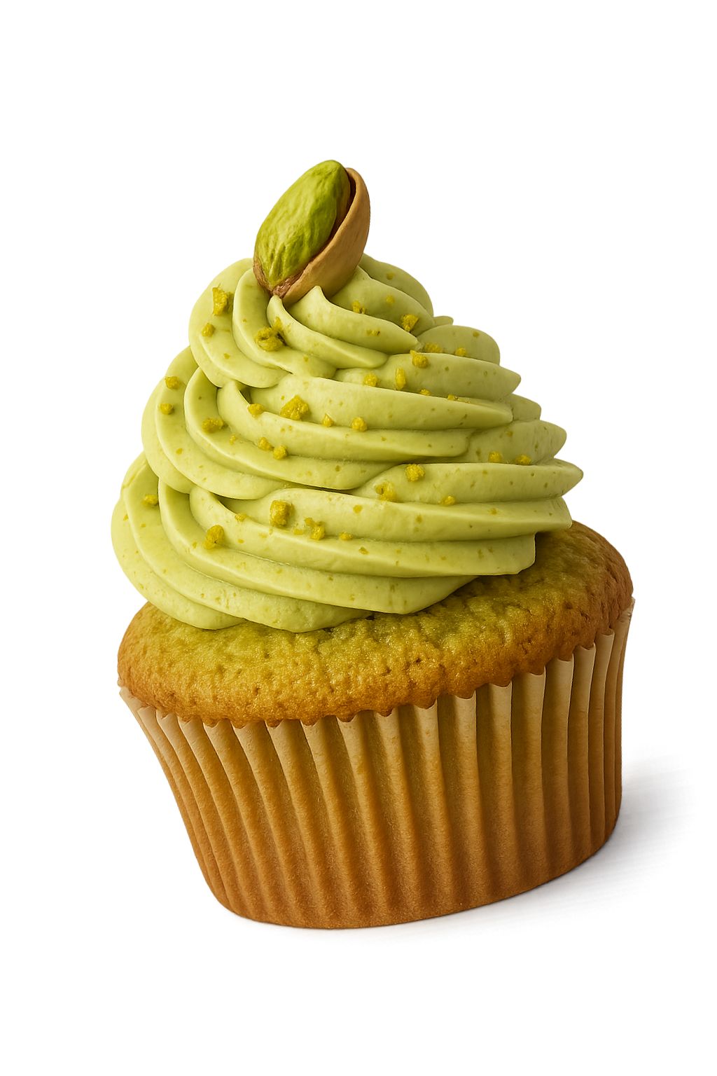 Freshly baked pistachio cupcakes topped with crushed nuts – Nutchio easy dessert recipe