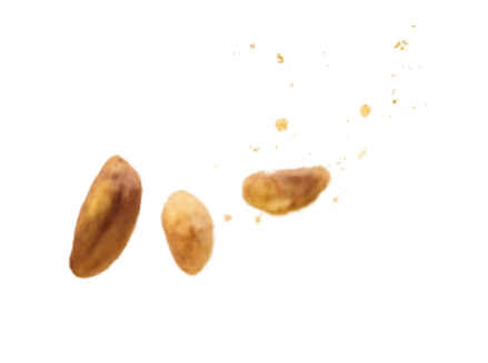 Close-up of three pistachio