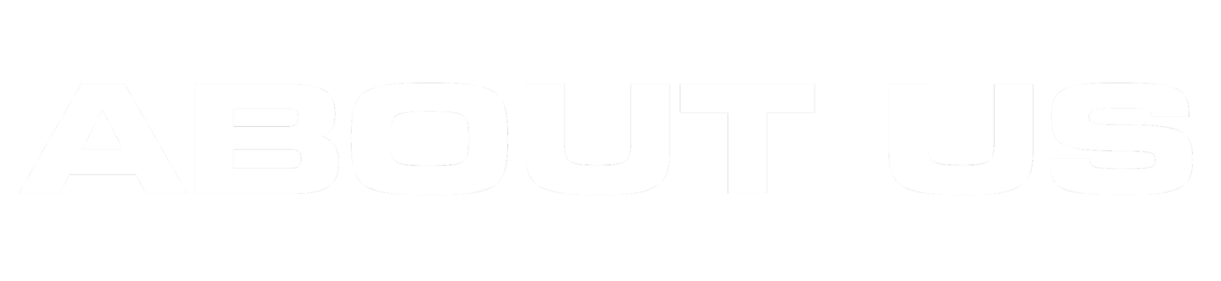 A black background with the word ABOUT US in large white letters.