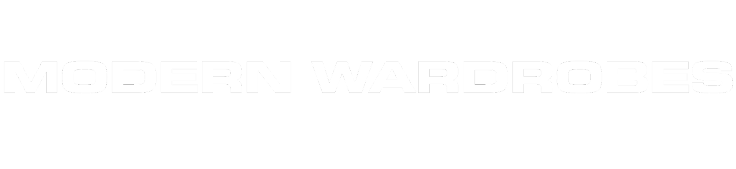 Black background with white text stating "Modern Wardrobes".