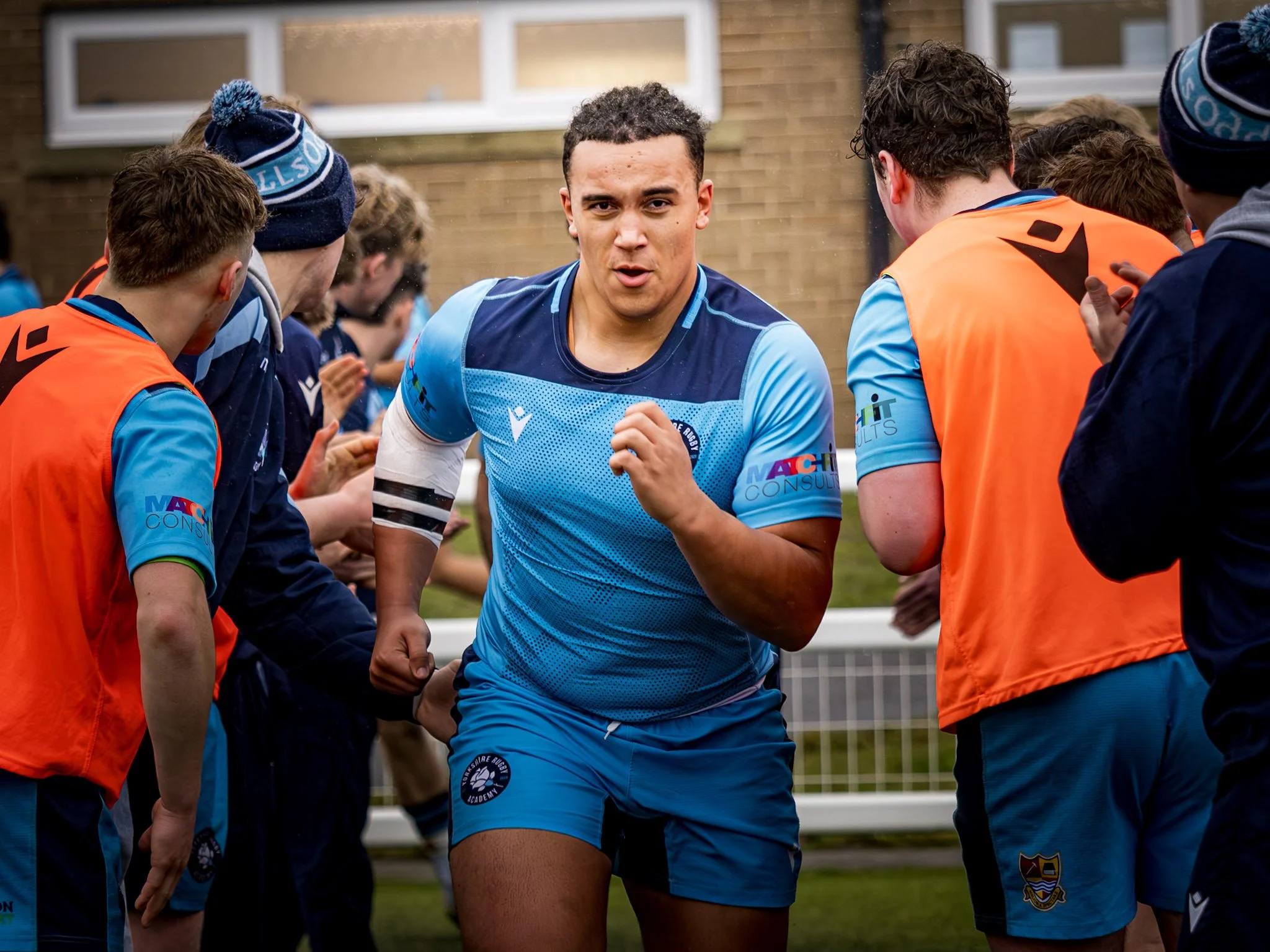 Ben Smith running onto pitch