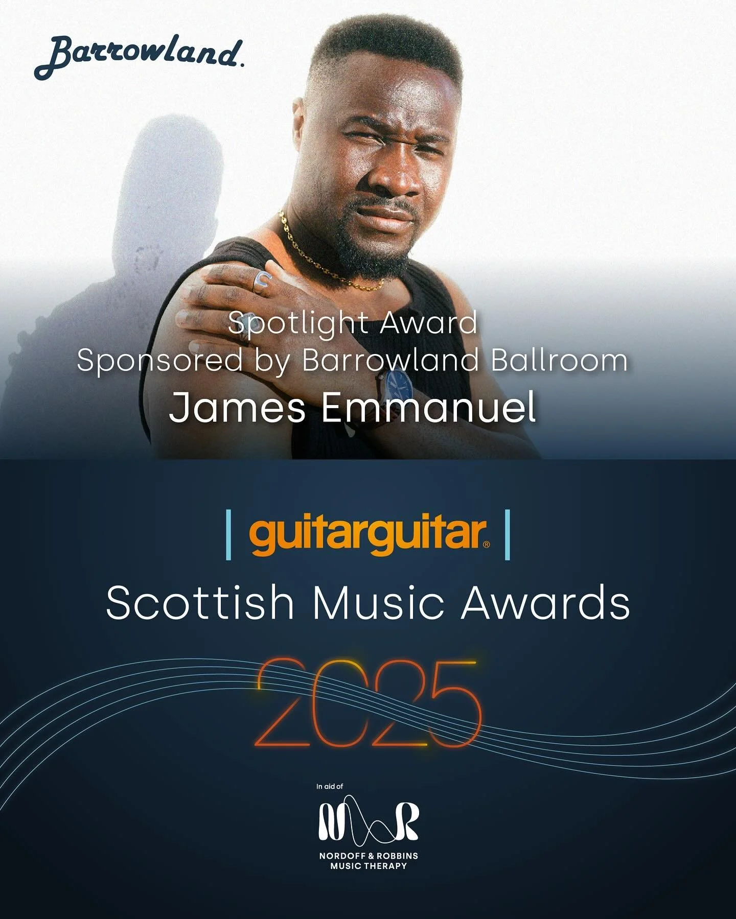 James Emmanuel wins the Spotlight Award at this years Scottish Music Awards.

Incredibly well deserved. From busking in Edinburgh to BBC Proms. He&rsquo;s had an insane year. 

Big up James, we&rsquo;re just getting started. Thank you and Congrats! 
