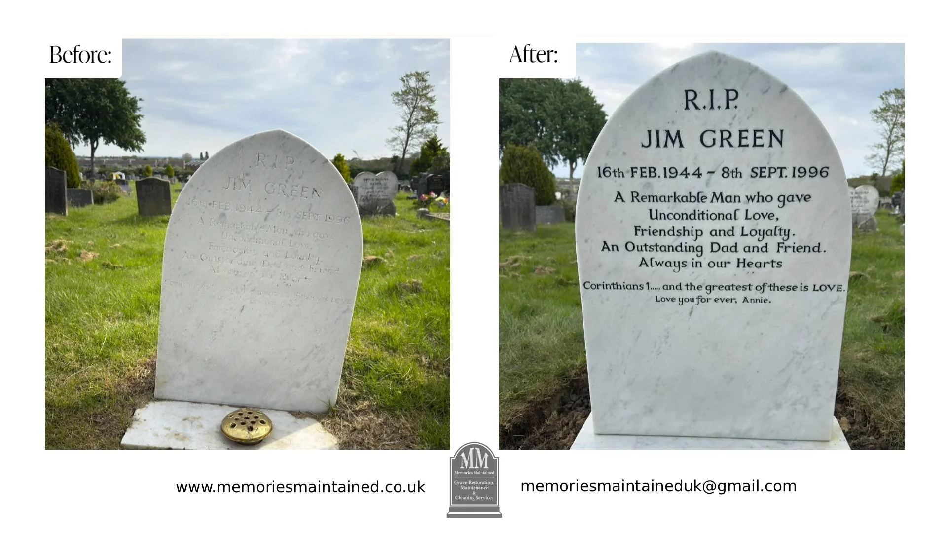 Grave Restoration based in East Sussex. Covering Hastings, Bexhill, Eastbourne and further afield.