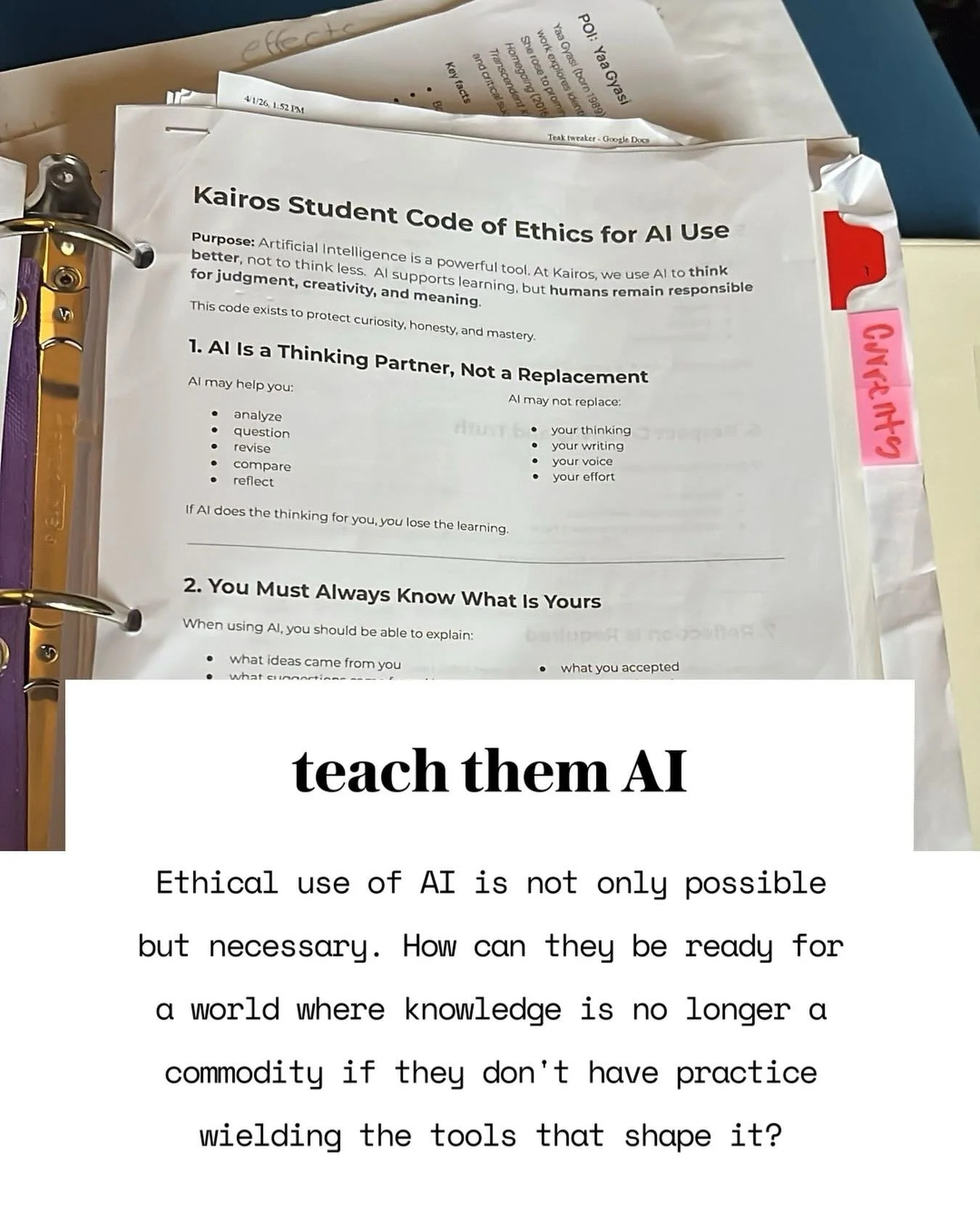 We don&rsquo;t outsource thinking, AI is for improvement, not impressing