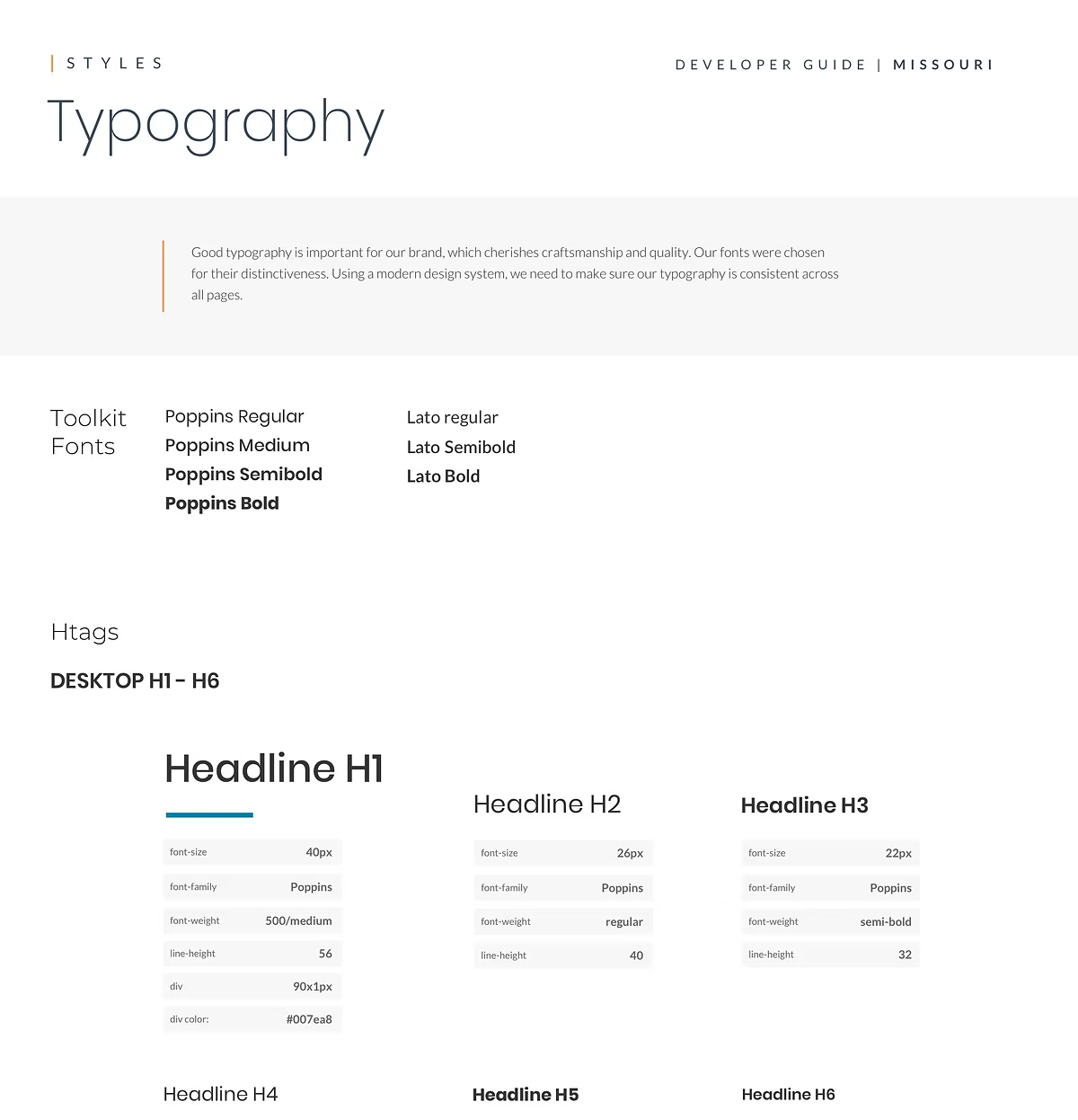 Typography system designed for clarity and legibility across screen sizes aligning with brand standards and accessibility guidelines.
