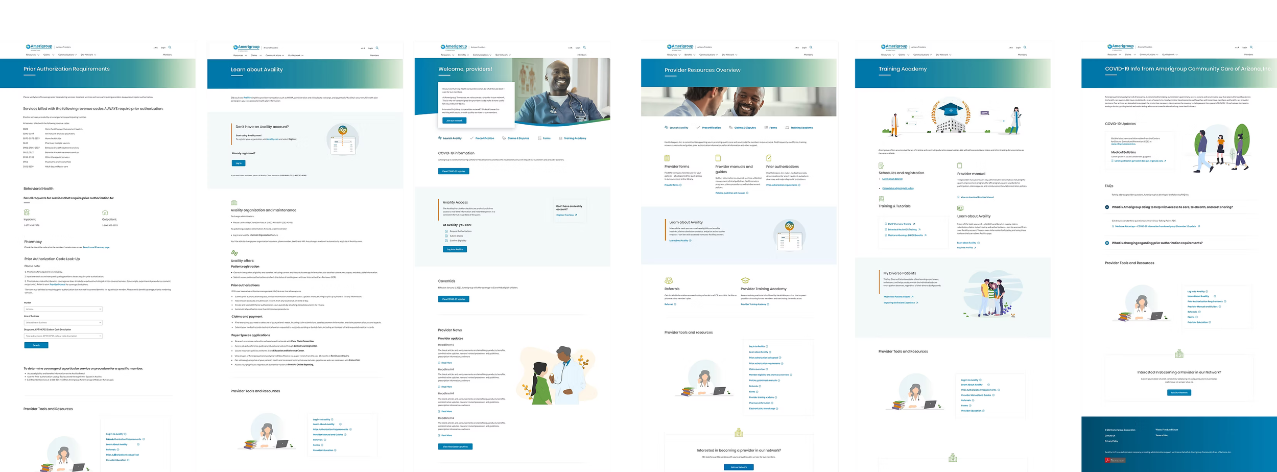 Redesigned page templates and mocks using WCS component library and updated brand standards.